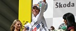 Andy Schleck  l'arrive de la neuvime tape du Tour de France 2008